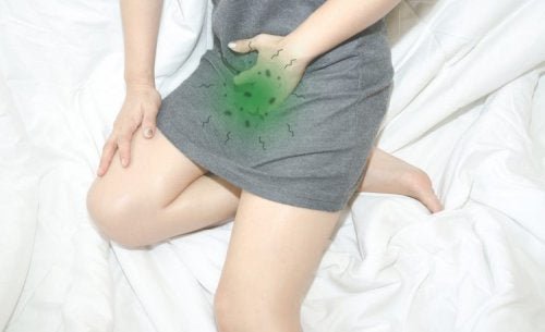 Mulher com herpes