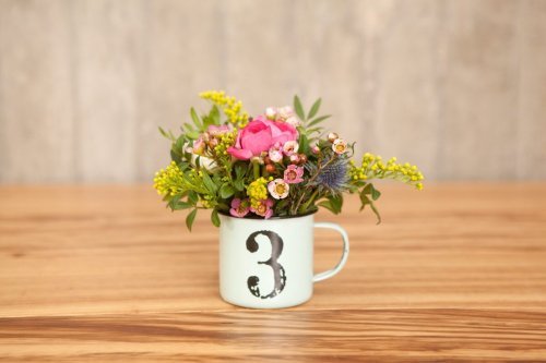 Xícara com flores