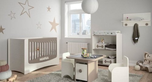 Quarto do bebë cinza