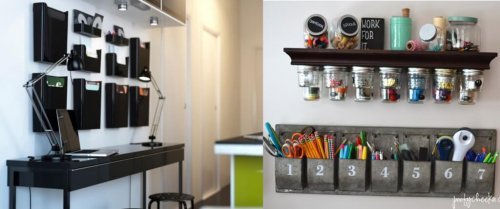 Prateleiras para organizar materiais