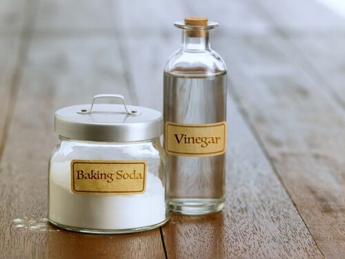 vinagre e bicarbonato para a limpeza da cozinha