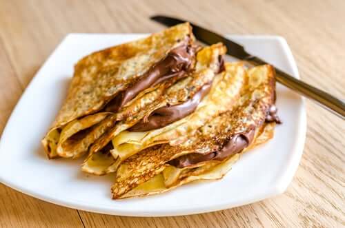 Panquecas com nutella