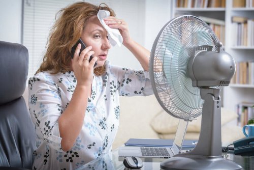 Mulher no ventilador