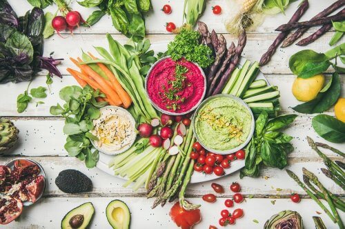 Alimentos veganos crus