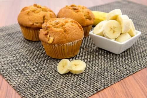 Muffins de banana veganos