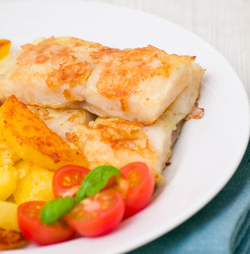 Bacalhau gratinado com maionese