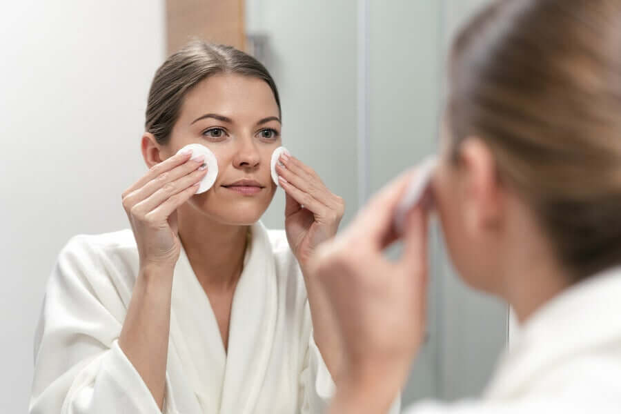 Rotina de limpeza facial