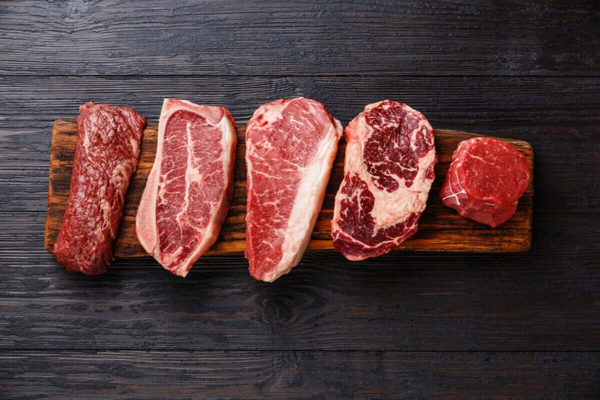 Cortes de carne vermelha