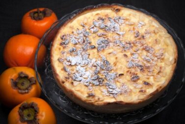 Receita de flan de caqui e chocolate