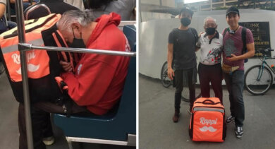 Entregador de 85 anos é flagrado em momento de exaustão