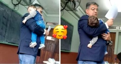 Este professor cuidou do bebê de sua aluna para que ela pudesse estudar