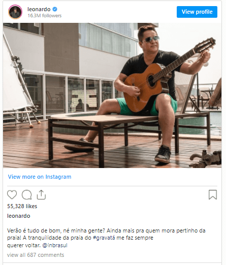 Leonardo sendo gente como a gente.