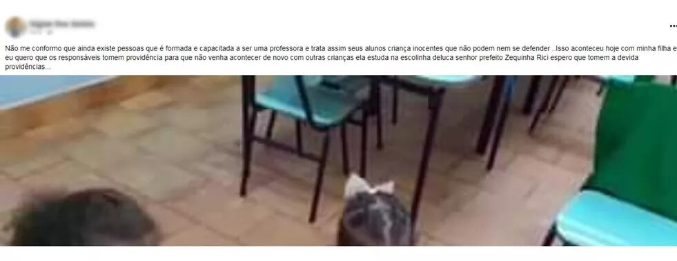 Post do pai da aluna