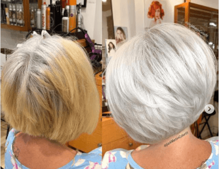 Novo corte com fios grisalhos.