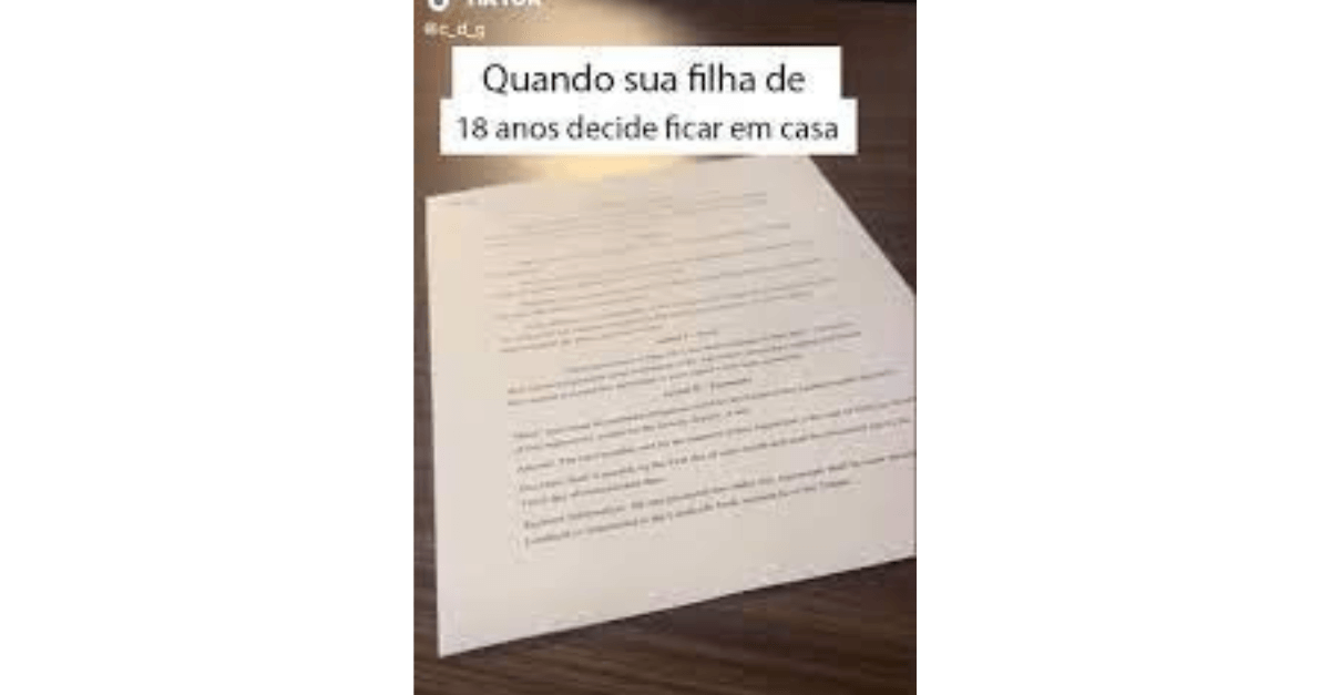 Jovem completa 18 anos, e mãe passa a cobrar o aluguel dela