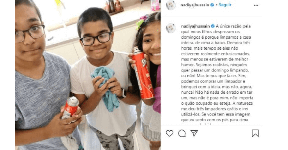as crianças devem limpar a casa todos os domingos