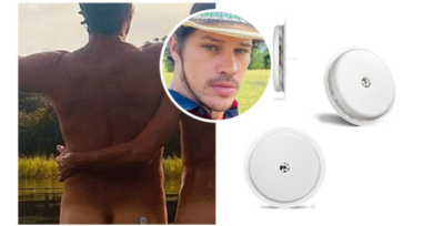 José Loreto posa nu e deixa à mostra dispositivo para diabetes