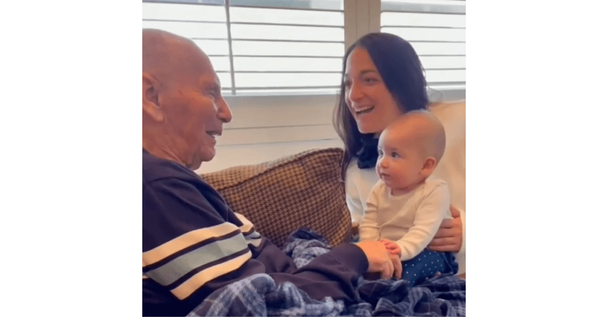 Vovô com Alzheimer que passou meses em silêncio volta a falar após conhecer a bisneta