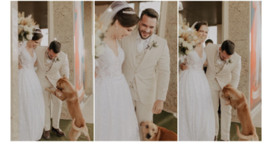 Caramelo de Jesus: o vira-lata que cumprimentou noivos na saída de igreja é adotado por casal