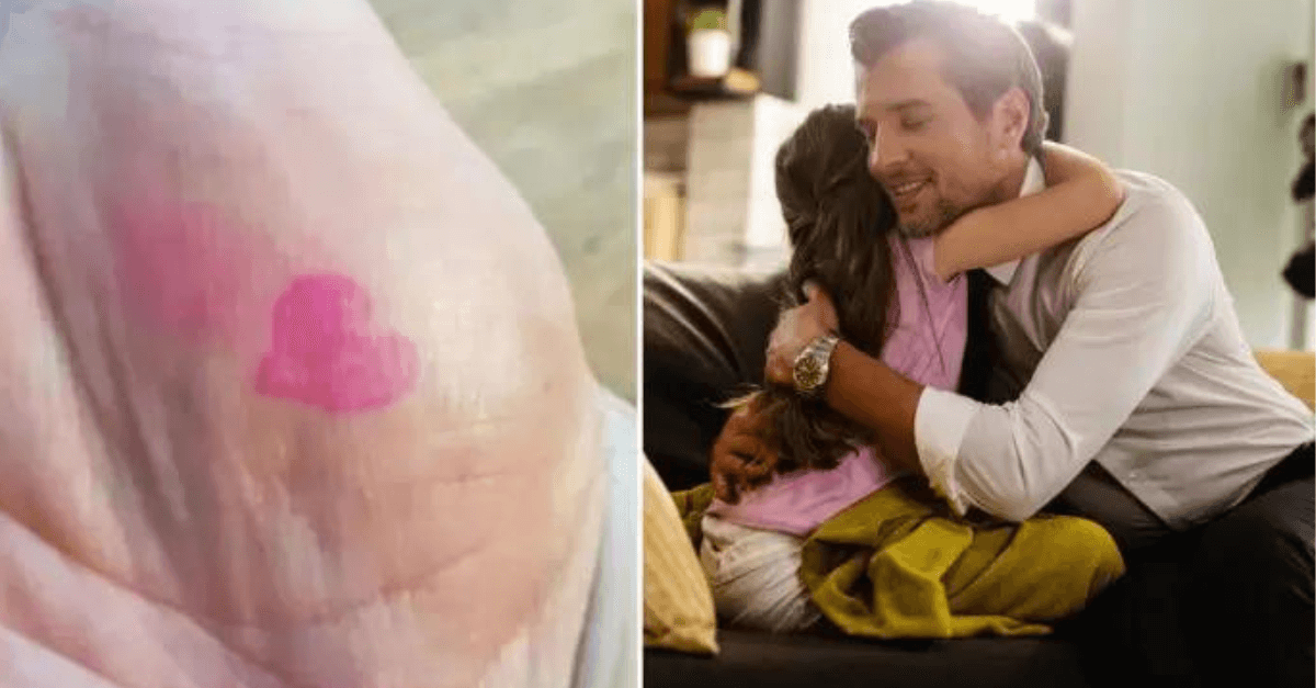 Professora cria "botão do carinho" para aluna órfã de mãe que chora ao se despedir do pai