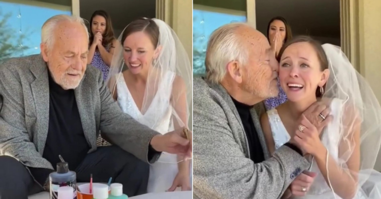 Pai com Alzheimer reconhece a filha vestida de noiva: “Você está tão linda!”
