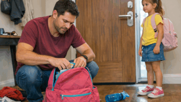 O erro de tentar resolver toda a mochila da criança só na porta de casa