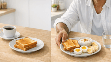 O erro de montar café da manhã só com carboidrato rápido e sentir fome cedo demais