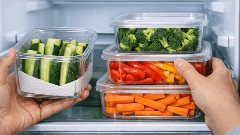 Como deixar legumes pré-cortados prontos para a semana sem virar bagunça úmida na geladeira