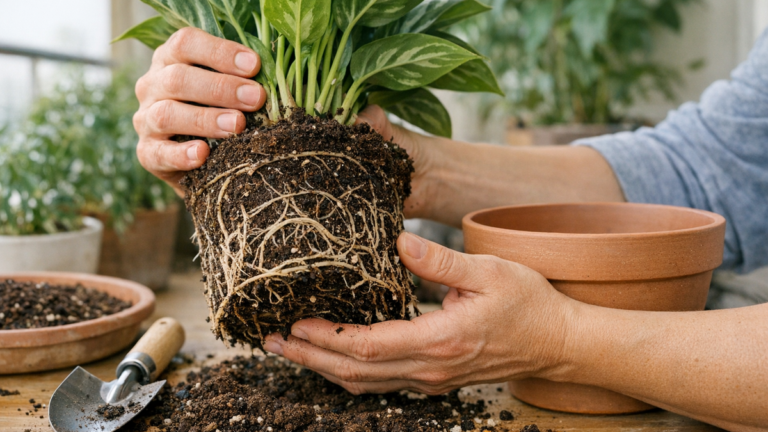 Como perceber que um vaso está pedindo menos água e mais espaço de raiz