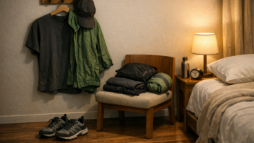 Deixar a roupa de caminhada pronta na noite anterior costuma proteger mais a saída curta do que depender de motivação de manhã