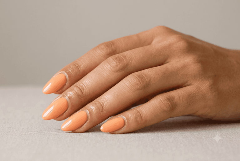 A alternativa perfeita ao rosa frio, que traz um calor natural e realça o tom das mãos no verão.