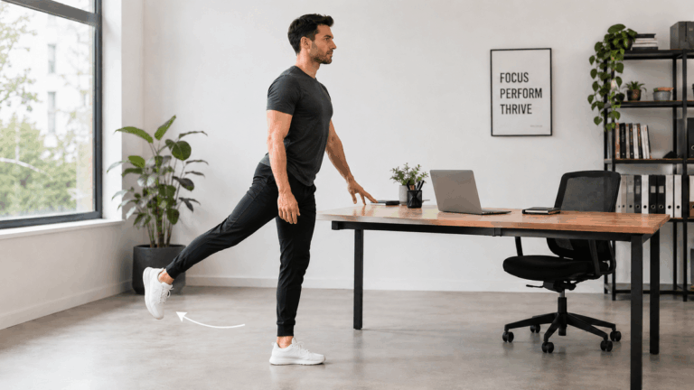 Mobilidade do quadril em pé: 5 minutos de exercícios ao lado de uma mesa para aliviar a rigidez