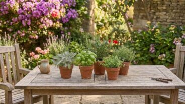 5 plantas aromáticas resistentes para uma mesa ao ar livre no verão