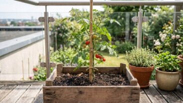 Não tem espaço para uma horta? Veja como transformar uma caixa de verduras em uma horta vertical de tomate