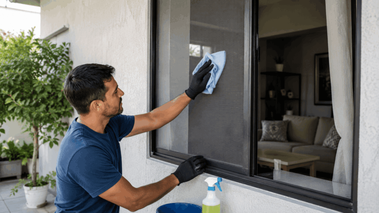 Tela contra mosquitos fixa com poeira: como limpá-la sem sujar a casa