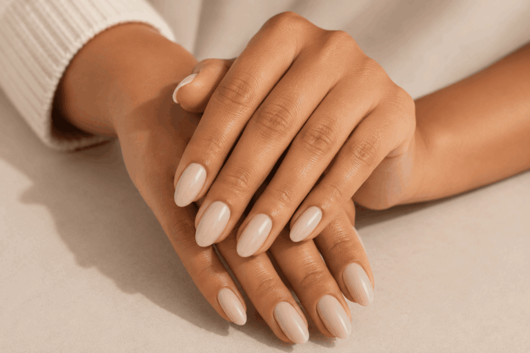 Um nude com personalidade que se integra às peles de tom médio para proporcionar uma manicure limpa e perfeitamente polida.