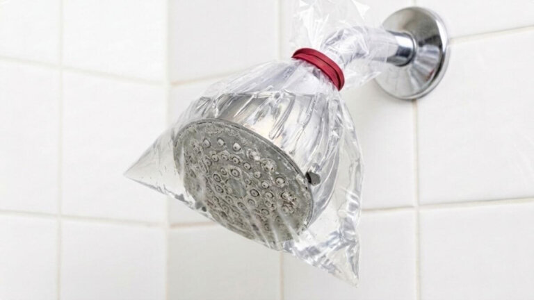 Chuveiro com calcário: o truque do saco plástico para limpar sem precisar desmontá-lo