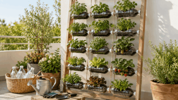Como fazer sua própria horta vertical usando garrafas recicladas