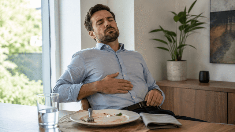 Sensação de peso após as refeições: talvez você esteja comendo rápido demais