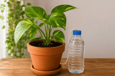 Você esquece de regar as plantas? Experimente este sistema de rega automática com um fio e uma garrafa