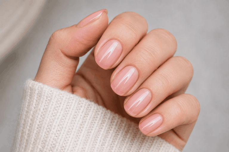 Tons rosados e translúcidos para um visual fresco e saudável.