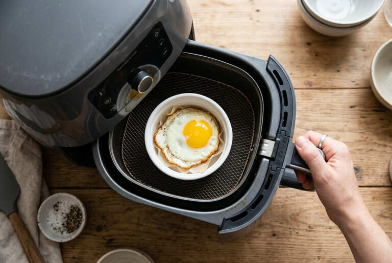 Como fazer um ovo frito na fritadeira de ar quente e deixar a gema no ponto certo