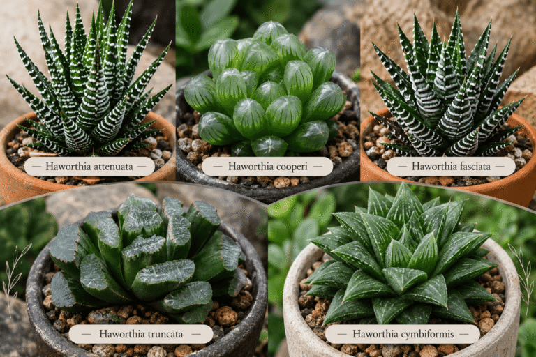 Guia botânico de variedades de haworthias.